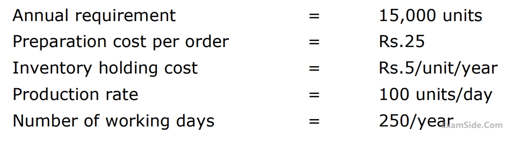 GATE ME 1997 Industrial Engineering - Inventory Control Question 7 English