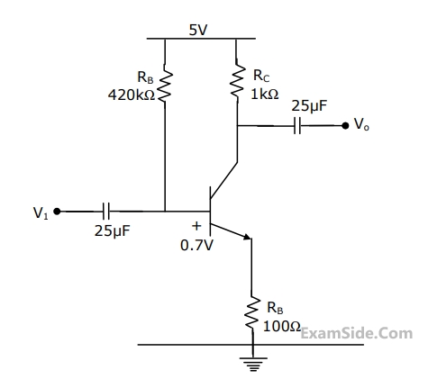 GATE EE 1999 Analog Electronics - Small Signal Modeling Question 7 English